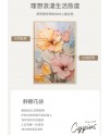 奶油風 花卉 晶瓷面掛畫 裝飾掛畫連鋁畫框 80X120CM
